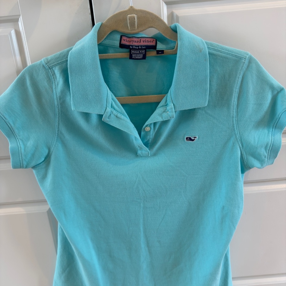 Vineyard Vines Turquoise Susie Fit Top- size medium (youth medium)